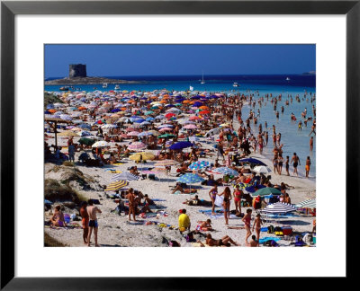 Crowds In Spiaggia Di Pelosa, Stintino, Sardinia, Italy by Dallas Stribley Pricing Limited Edition Print image