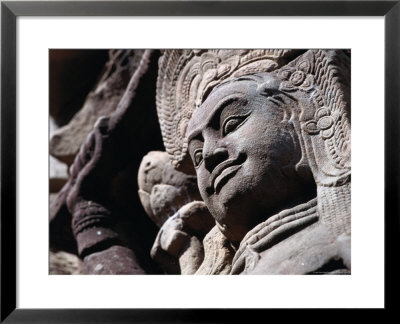 Detail Of Carved Statue At The Terrace Of The Leper King, Angkor Thom, Angkor, Cambodia by Tom Cockrem Pricing Limited Edition Print image