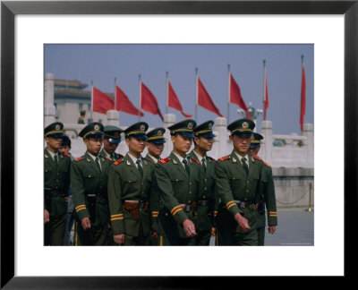 People's Liberation Army Soldiers At Tianananmen Square, Beijing, China by Diana Mayfield Pricing Limited Edition Print image
