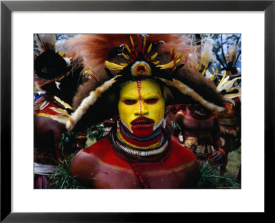 Huli Dancer At A Sing-Sing by Mary Peachin Pricing Limited Edition Print image