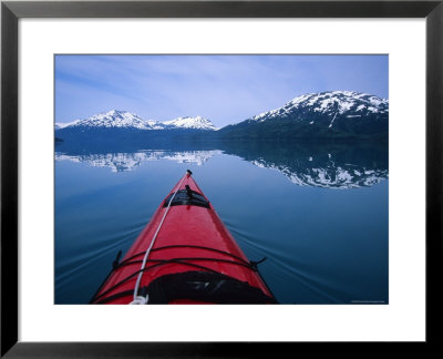 Exploring In A Sea Kayak A Calm Bay Off The Prince William Sound, Alaska by Bill Hatcher Pricing Limited Edition Print image