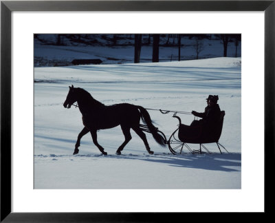 Horse-Drawn Sleigh Ride At Twilight In A Snowy Landscape by Ira Block Pricing Limited Edition Print image