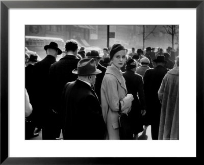 Elise Daniels, Young Model, Standing On Crowded New York City Street by Gjon Mili Pricing Limited Edition Print image