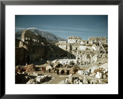 Post War Reconstruction Of Benedictine Abbey Of Montecassino And Statue Of St. Benedict Standing by Jack Birns Pricing Limited Edition Print image