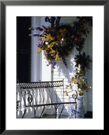 Seat On Typical Front Porch, Woodstock, Vermont, New England, Usa by Amanda Hall Pricing Limited Edition Print image