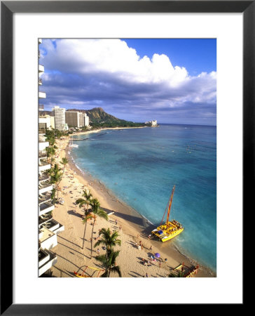 Waikiki Beach With Diamond Head, Honolulu, Oahu, Hawaii by Bill Bachmann Pricing Limited Edition Print image