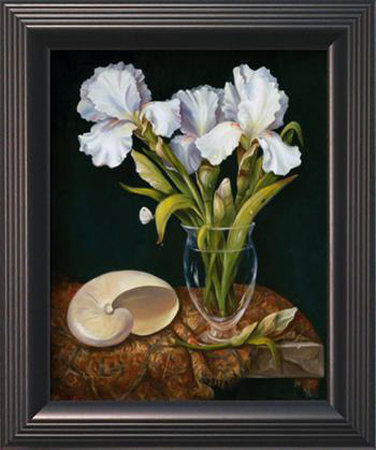 White Iris With Shell by Nancy Wiseman Pricing Limited Edition Print image
