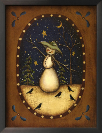 Snowman W/Crows by Kim Lewis Pricing Limited Edition Print image