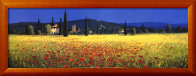 Tuscan Panorama - Poppies by David Short Pricing Limited Edition Print image