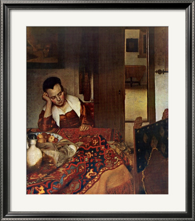 Girl Asleep At A Table, C.1657 by Jan Vermeer Pricing Limited Edition Print image
