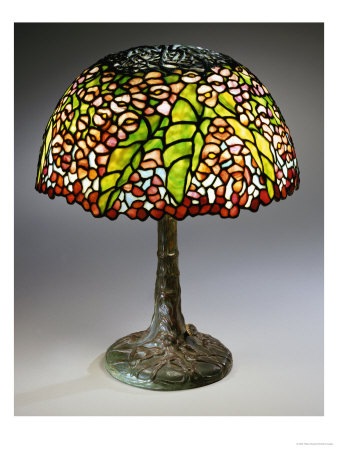 A Pony Begonia Leaded Glass And Bronze Table Lamp, Circa 1910 by Tiffany Studios Pricing Limited Edition Print image