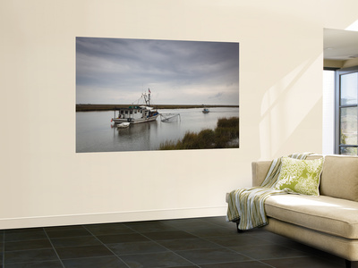 Usa, Louisiana, Dulac, Bayou Fishing Boat By Lake Boudreaux by Walter Bibikow Pricing Limited Edition Print image