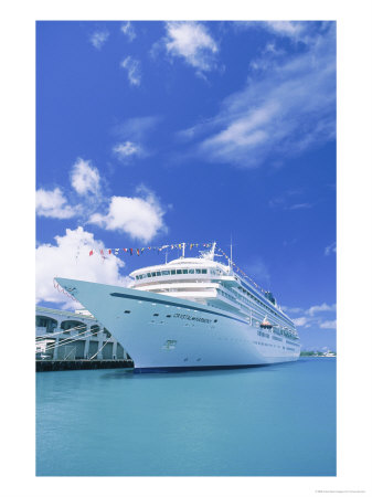 Cruise Ship In Port, Oahu, Hawaii by Tomas Del Amo Pricing Limited Edition Print image