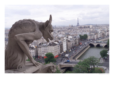 Notre Dame Gargoyle, La Cite Island, Paris, France by Keith Levit Pricing Limited Edition Print image