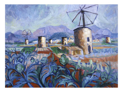 Majorcan Windmills by Josephine Trotter Pricing Limited Edition Print image