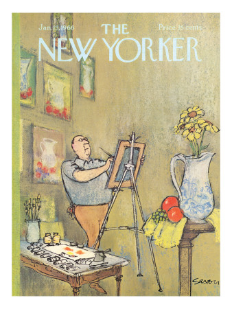 The New Yorker Cover - January 15, 1966 by Charles Saxon Pricing Limited Edition Print image