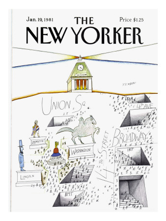 The New Yorker Cover - January 19, 1981 by Saul Steinberg Pricing Limited Edition Print image