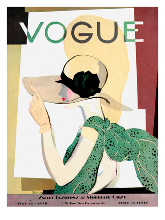 Vogue Cover - May 1928 by Pierre Mourgue Pricing Limited Edition Print image