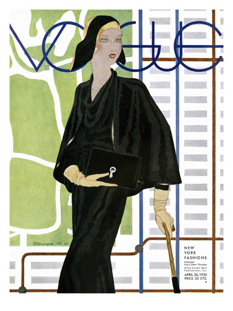 Vogue Cover - April 1930 by Pierre Mourgue Pricing Limited Edition Print image