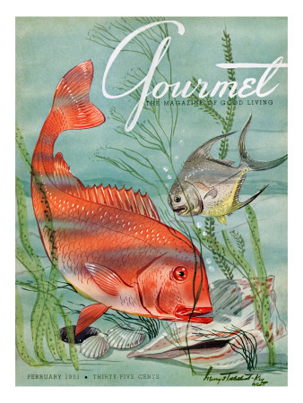 Gourmet Cover - February 1951 by Henry Stahlhut Pricing Limited Edition Print image