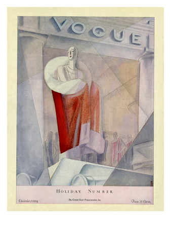 Vogue Cover - December 1924 by Eduardo Garcia Benito Pricing Limited Edition Print image