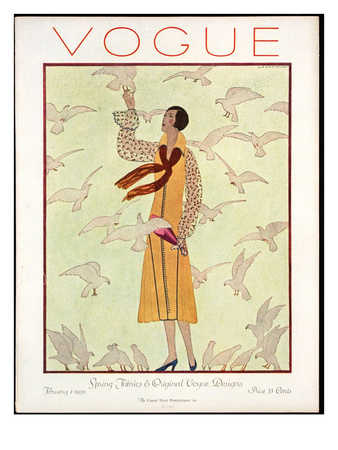 Vogue Cover - February 1926 by André E. Marty Pricing Limited Edition Print image