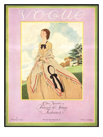 Vogue Cover - February 1926 by Pierre Brissaud Pricing Limited Edition Print image