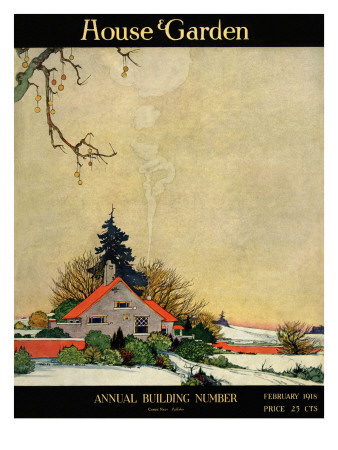 House & Garden Cover - February 1918 by Charles Livingston Bull Pricing Limited Edition Print image