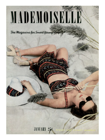 Mademoiselle Cover - January 1938 by Paul D'ome Pricing Limited Edition Print image