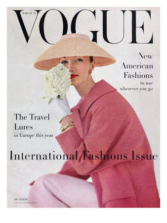 Vogue Cover - March 1956 by Karen Radkai Pricing Limited Edition Print image