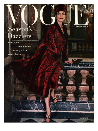 Vogue Cover - November 1955 by Henry Clarke Pricing Limited Edition Print image