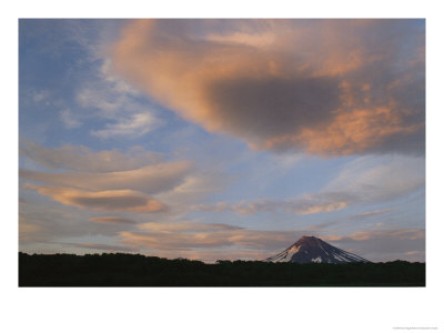 Dramatic Cloud-Filled Sky Over Kamchatka Volcano At Twilight by Klaus Nigge Pricing Limited Edition Print image