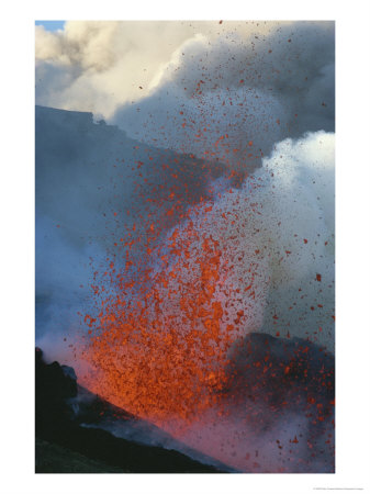 A Violent Eruption Of Lava Spews High Into The Air On Mount Etna by Peter Carsten Pricing Limited Edition Print image