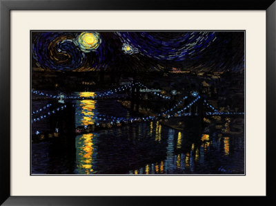 Starry Night Over Brooklyn Bridge by Nathan Mellot Pricing Limited Edition Print image