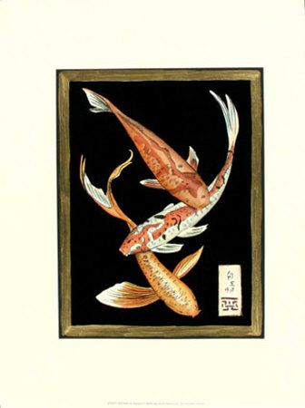 Koi Fish On Black Ii by Chariklia Zarris Pricing Limited Edition Print image