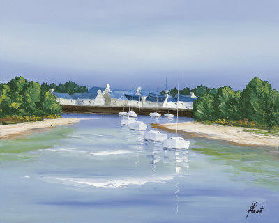 Breton Harbor, White Sailboats by Frederic Flanet Pricing Limited Edition Print image
