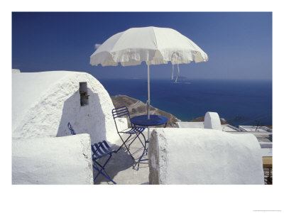 Terrace Overlooking Aegean Sea, Anafi, Cyclades Islands, Greece by Michele Molinari Pricing Limited Edition Print image
