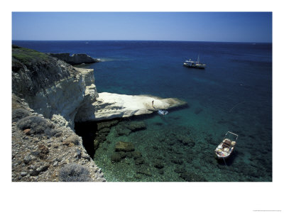 Gerontas, White Sandstone Rock Of Aegean Sea, Milos, Greece by Michele Molinari Pricing Limited Edition Print image