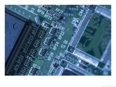 Close View Of Computer Circuit Board by Taylor S. Kennedy Pricing Limited Edition Print image