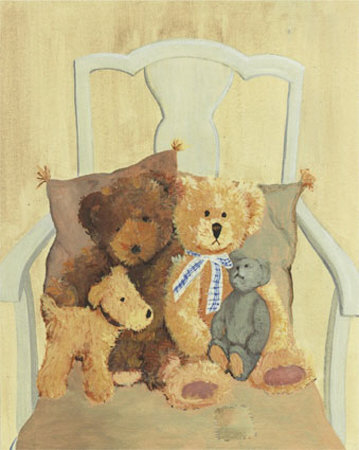 Bears And Dog In Chair by Catherine Becquer Pricing Limited Edition Print image