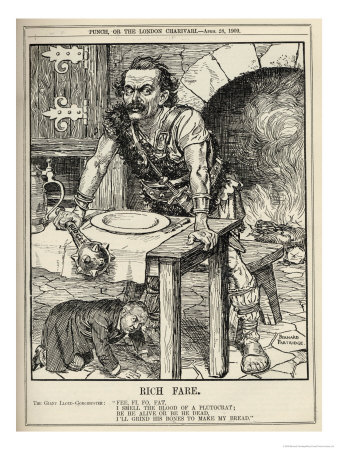 Lloyd George As A Giant Planning To Use His Mace (I.E. The Budget) To Bash The Rich by Bernard Partridge Pricing Limited Edition Print image