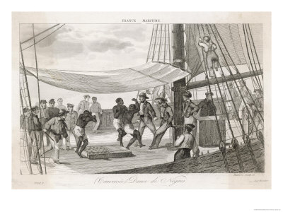 Slaves Compelled To Dance During The Voyage To Keep Them Fit by Ruhiere Pricing Limited Edition Print image