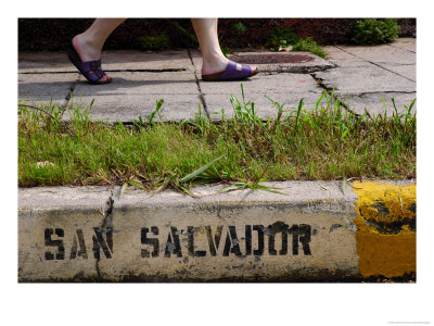 Feet Of Woman Walking Along San Salvador Footpath, San Salvador, El Salvador by Anthony Plummer Pricing Limited Edition Print image