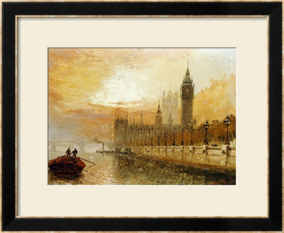 View Of Westminster From The Thames by Claude T. Stanfield Moore Pricing Limited Edition Print image