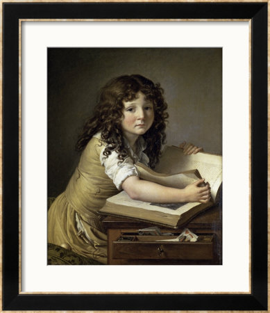 A Young Child Looking At Figures In A Book by Anne-Louis Girodet De Roussy-Trioson Pricing Limited Edition Print image