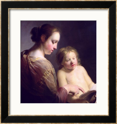 The Virgin Teaching The Infant Christ To Read, Circa 1630 by Pieter Fransz. De Grebber Pricing Limited Edition Print image