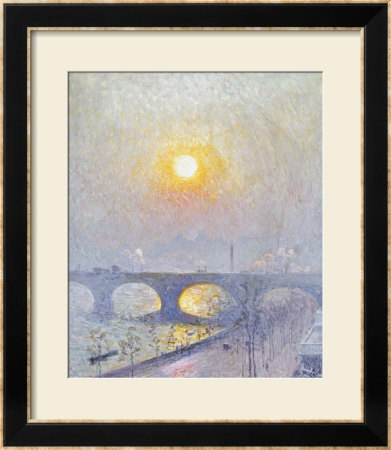Sunset Over Waterloo Bridge, 1916 by Emile Claus Pricing Limited Edition Print image