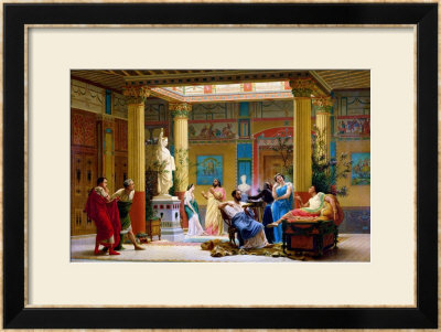 A Performance Of The Fluteplayer In The Roman House Of Prince Napoleon Iii (1808-73) by Gustave Clarence Rodolphe Boulanger Pricing Limited Edition Print image