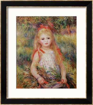 Little Girl Carrying Flowers, Or The Little Gleaner, 1888 by Pierre-Auguste Renoir Pricing Limited Edition Print image