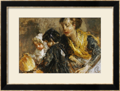 A Mother And Child, 1864 by Mose Bianchi Pricing Limited Edition Print image
